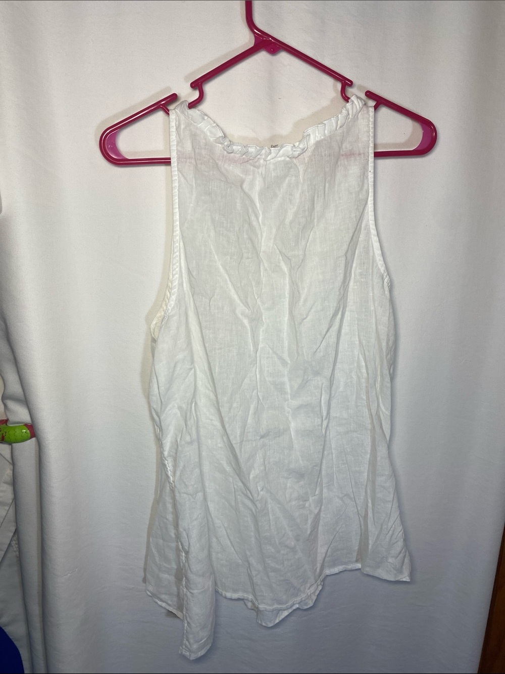 White Women's Ruffle-Trim Tank Top - Picture 2 of 6